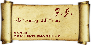 Füzessy János névjegykártya