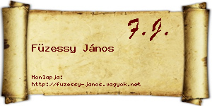 Füzessy János névjegykártya